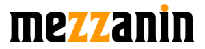 Logo der Band Mezzanin. Schriftzug in verschiedenen Farben vor transparentem Hintergrund